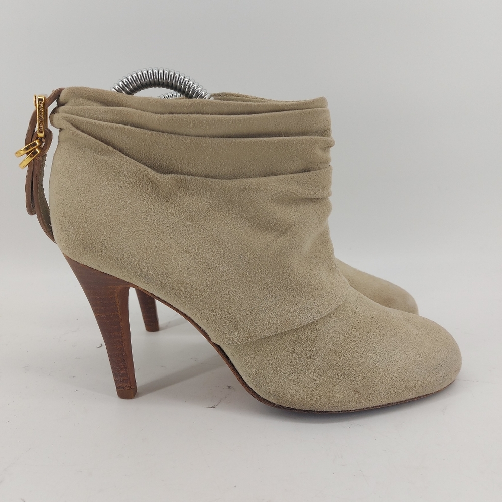 Tory Burch Ankle Boot Stiletto Beige Suede Size 7.5